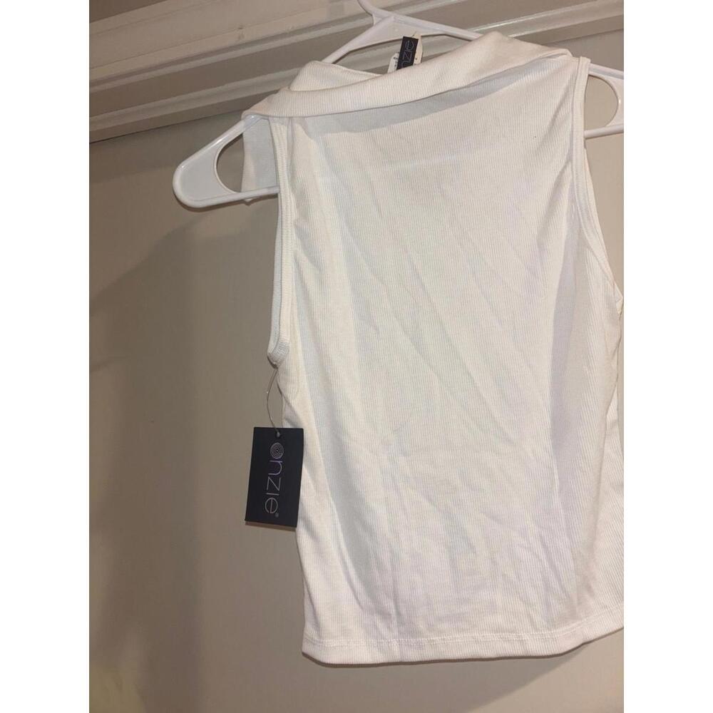 Women's Onzie NWT White S/M Polo Tank - Picture 3 of 3